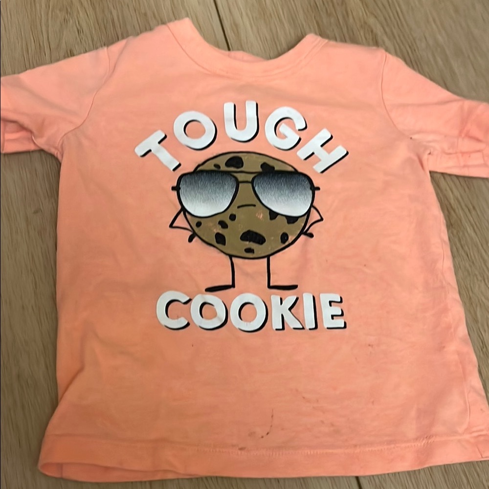 Orange Long Sleeve Tee with Tough Cookie Graphic